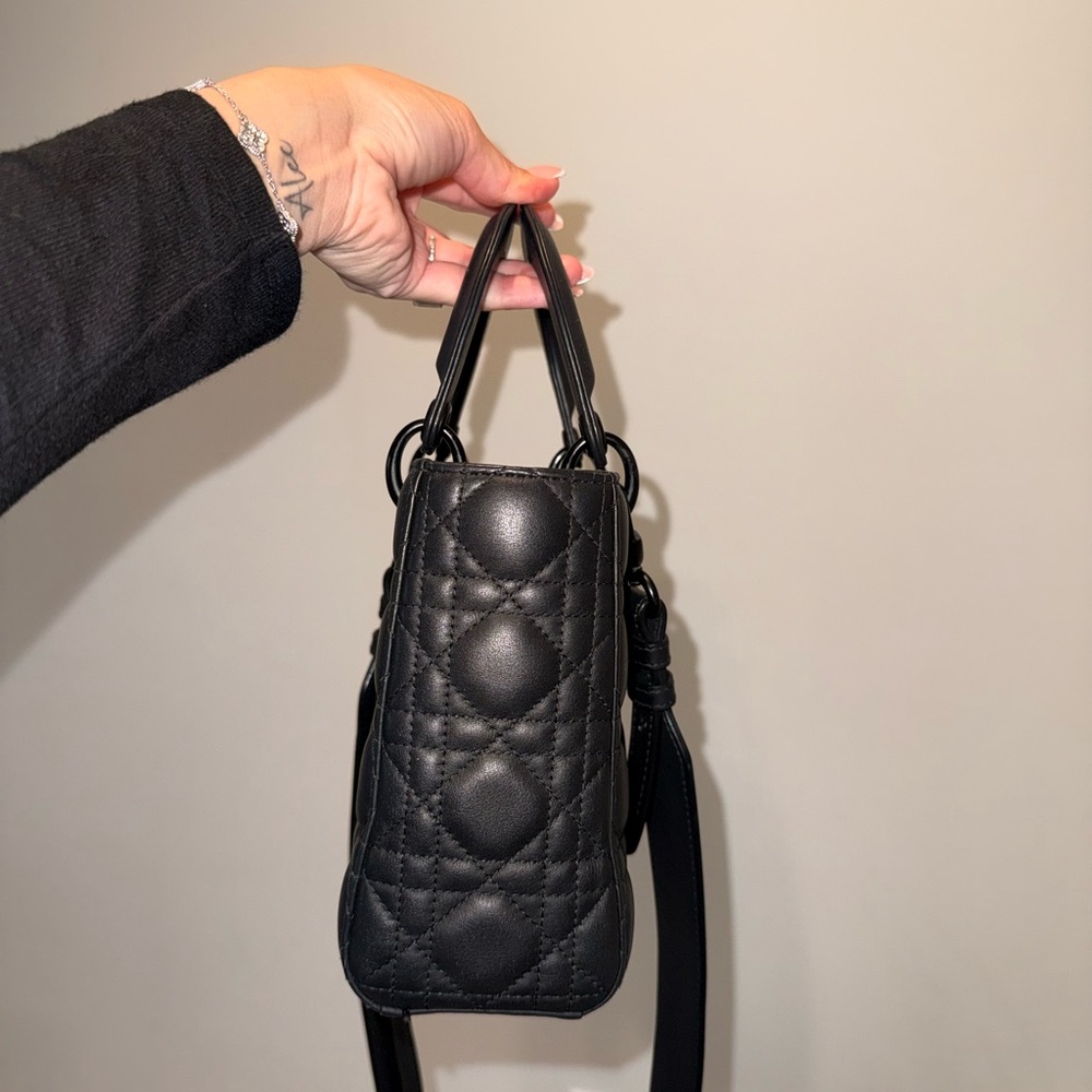 Authentic Ultra Matte Calfskin Cannage Small My ABCDior Lady Dior Black - Picture 3 of 12